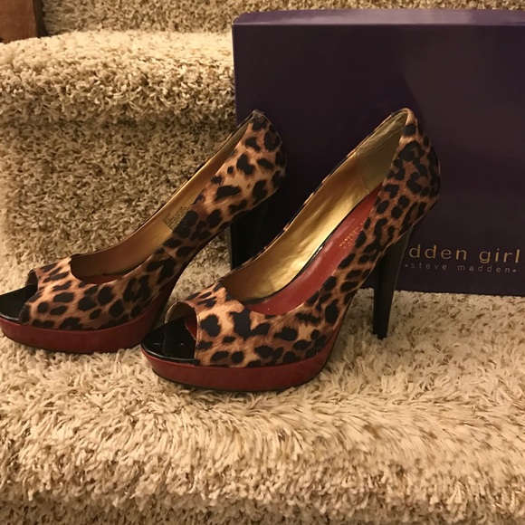 Madden Girl Shoes - Animal print and red heels